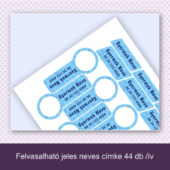 Névvel ellátott ovisjeles felvasalható címkék Névvel ellátott ovisjeles felvasalható címkék