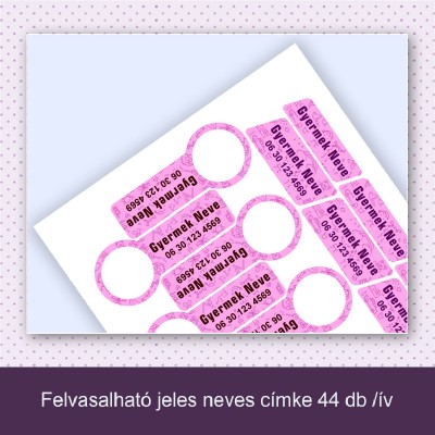 Névvel ellátott ovisjeles felvasalható címkék Névvel ellátott ovisjeles felvasalható címkék