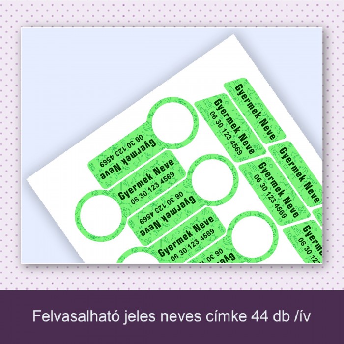 Névvel ellátott ovisjeles felvasalható címkék Névvel ellátott ovisjeles felvasalható címkék