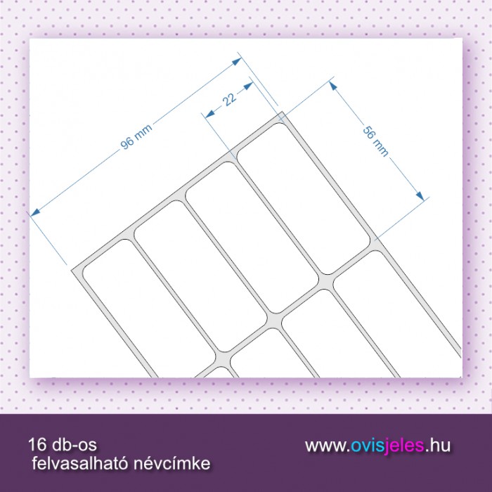 16 db-os felvasalható címke, ha nagyobb szövegre van szükség 16 db-os felvasalható címke, ha nagyobb szövegre van szükség