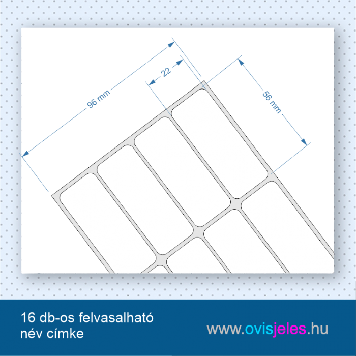 16 db-os öntapadó névcímke, ha nagyobb olvashatóbb szövegre van szükség 16 db-os öntapadó névcímke, ha nagyobb olvashatóbb szövegre van szükség