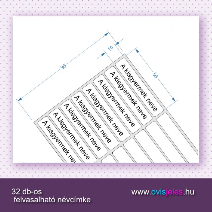32 db-os kisméretű felvasalható névcímke 1 sor szöveghez. 32 db-os kisméretű felvasalható névcímke 1 sor szöveghez.